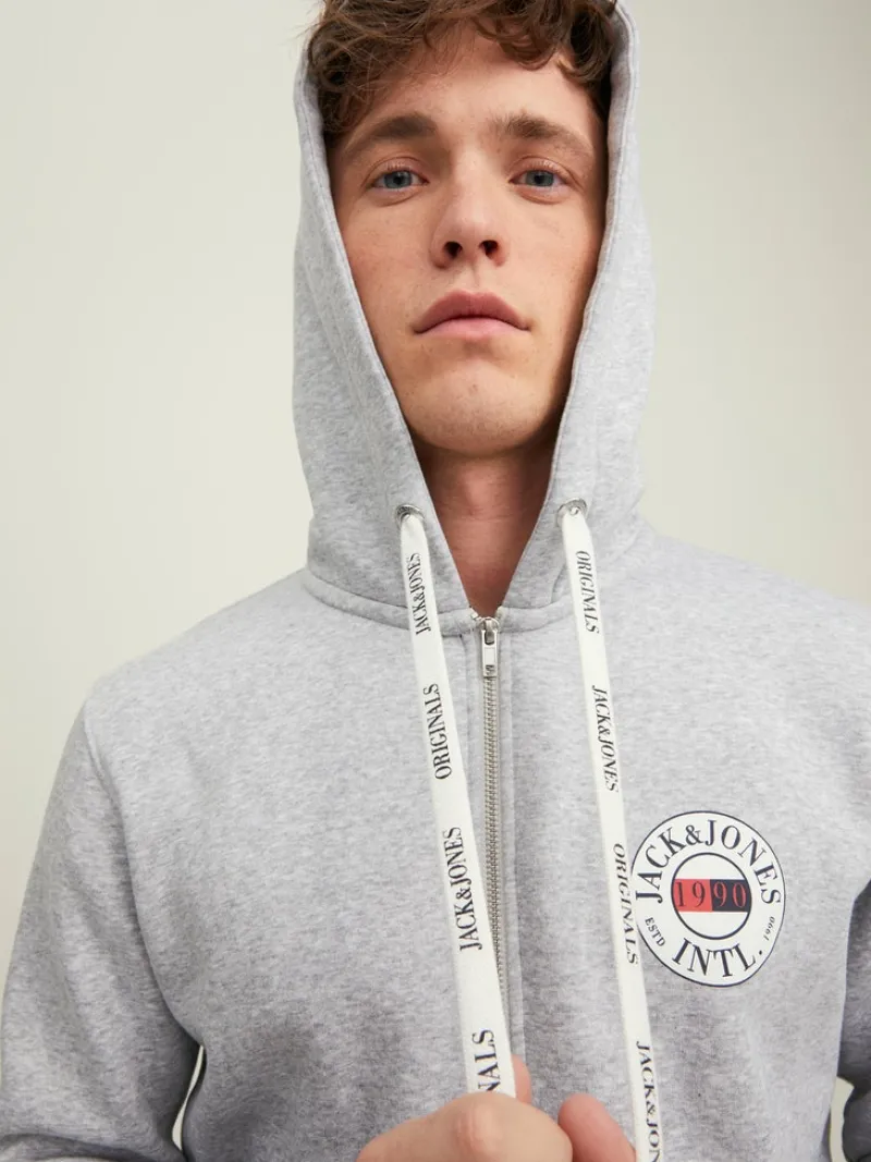 Jack & Jones Pullover & Sweatshirts*JORINTERNATIONAL ZIP SWEAT HOOD LN Light Grey Melange