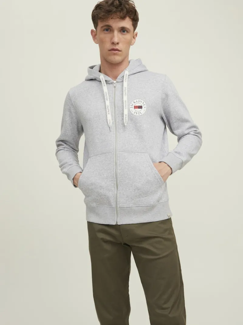 Jack & Jones Pullover & Sweatshirts*JORINTERNATIONAL ZIP SWEAT HOOD LN Light Grey Melange