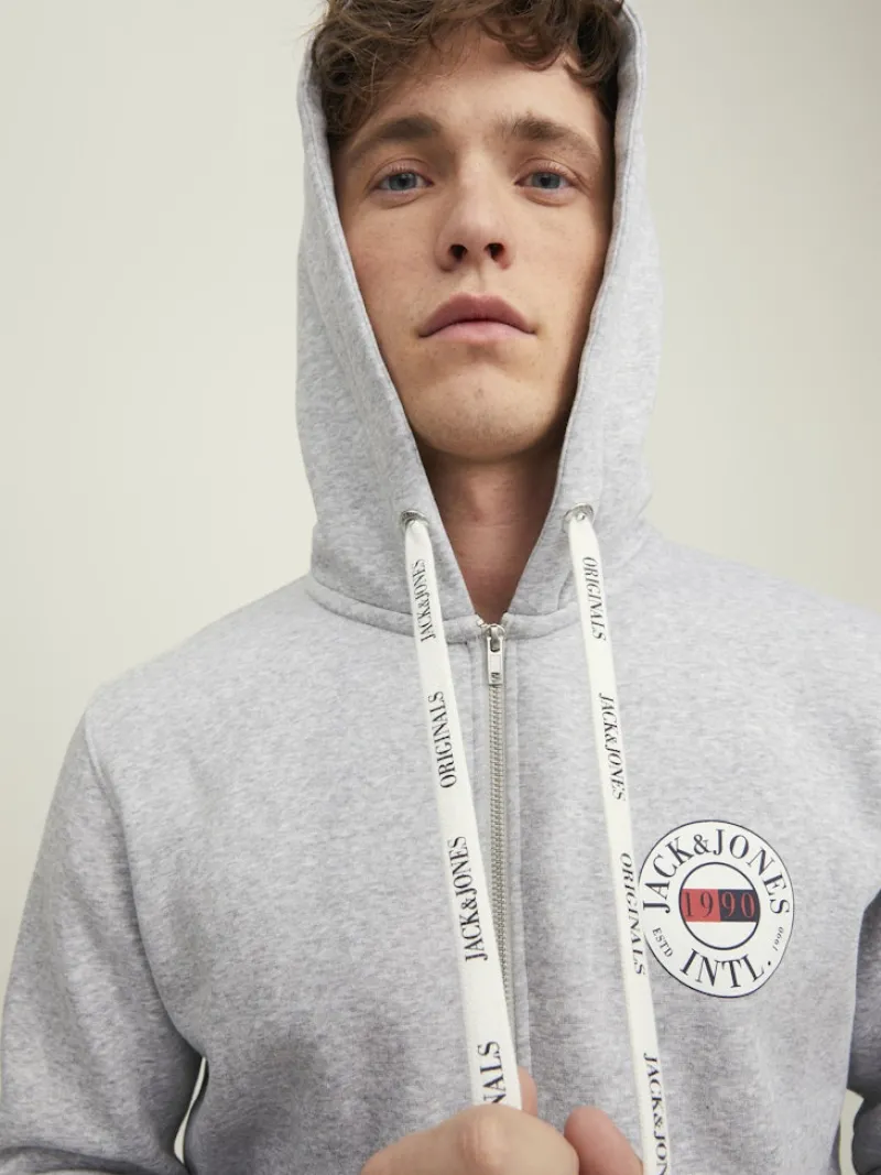 Jack & Jones Pullover & Sweatshirts*JORINTERNATIONAL ZIP SWEAT HOOD LN Light Grey Melange