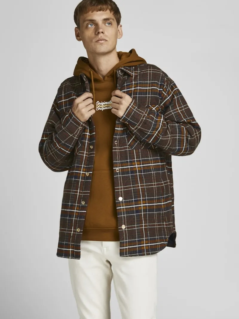 Jack & Jones Hemden*JORJAMES QUILTED OVERSHIRT LS LN Desert Palm