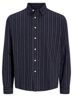 Jack & Jones Hemden*JORJAMES SPLIT STRIPE SHIRT LS Sky Captain