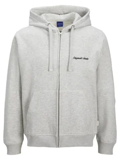 Jack & Jones Pullover & Sweatshirts*JORNORREBRO EMB SWEAT ZIP HOOD NOOS White Melange