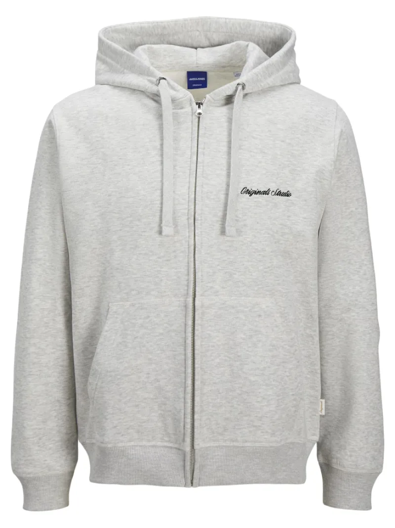 Jack & Jones Pullover & Sweatshirts*JORNORREBRO EMB SWEAT ZIP HOOD NOOS White Melange