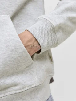 Jack & Jones Pullover & Sweatshirts*JORNORREBRO EMB SWEAT ZIP HOOD NOOS White Melange