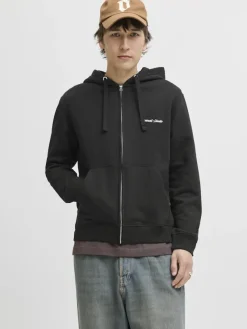 Jack & Jones Pullover & Sweatshirts*JORNORREBRO EMB SWEAT ZIP HOOD NOOS Black
