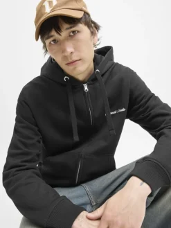 Jack & Jones Pullover & Sweatshirts*JORNORREBRO EMB SWEAT ZIP HOOD NOOS Black
