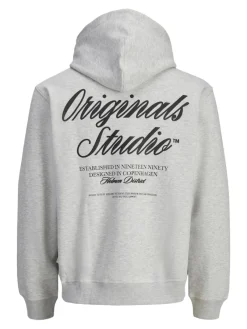 Jack & Jones Pullover & Sweatshirts*JORNORREBRO TYPO BACK SWEAT HOOD SN White Melange