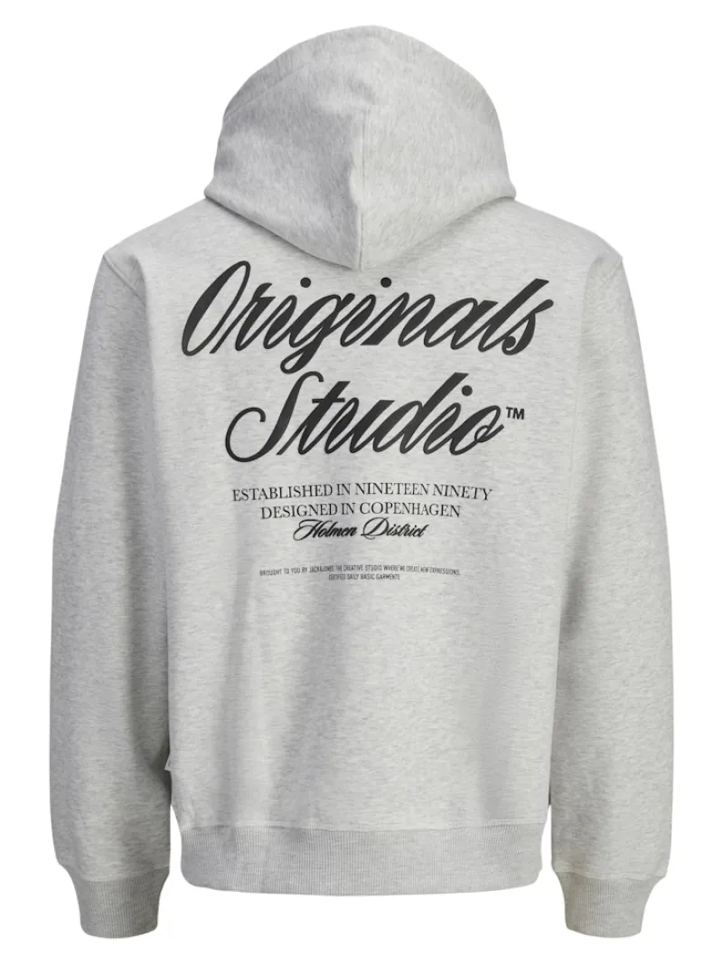 Jack & Jones Pullover & Sweatshirts*JORNORREBRO TYPO BACK SWEAT HOOD SN White Melange