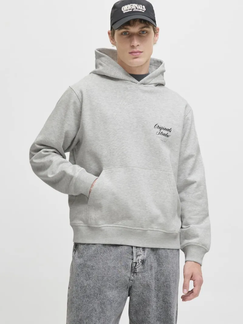 Jack & Jones Pullover & Sweatshirts*JORNORREBRO TYPO BACK SWEAT HOOD SN White Melange