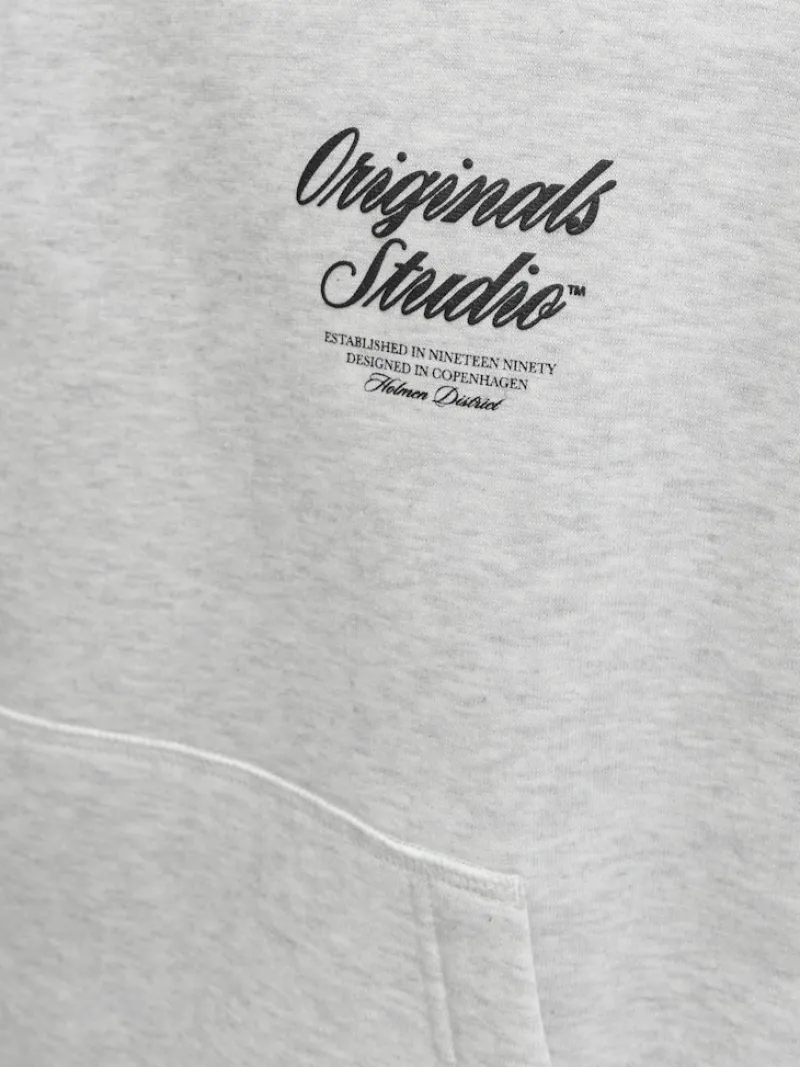 Jack & Jones Pullover & Sweatshirts*JORNORREBRO TYPO BACK SWEAT HOOD SN White Melange
