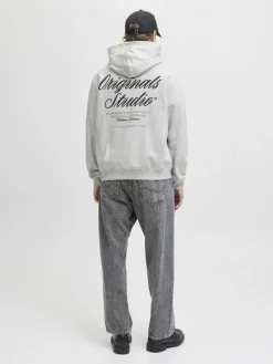 Jack & Jones Pullover & Sweatshirts*JORNORREBRO TYPO BACK SWEAT HOOD SN White Melange