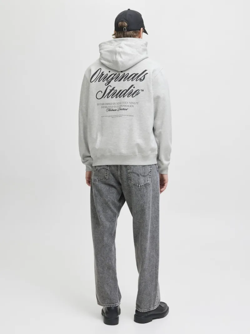 Jack & Jones Pullover & Sweatshirts*JORNORREBRO TYPO BACK SWEAT HOOD SN White Melange