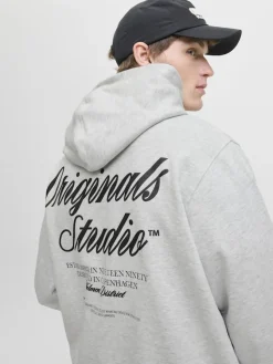 Jack & Jones Pullover & Sweatshirts*JORNORREBRO TYPO BACK SWEAT HOOD SN White Melange
