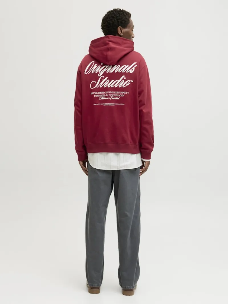 Jack & Jones Pullover & Sweatshirts*JORNORREBRO TYPO BACK SWEAT HOOD SN tibetan red
