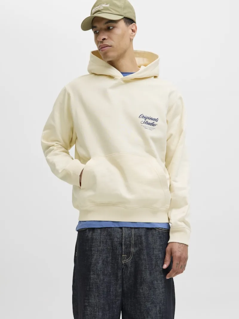 Jack & Jones Pullover & Sweatshirts*JORNORREBRO TYPO BACK SWEAT HOOD SN antique white