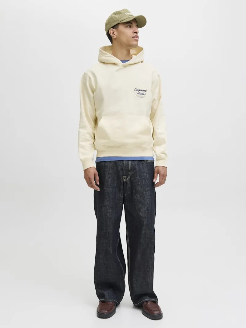 Jack & Jones Pullover & Sweatshirts*JORNORREBRO TYPO BACK SWEAT HOOD SN antique white
