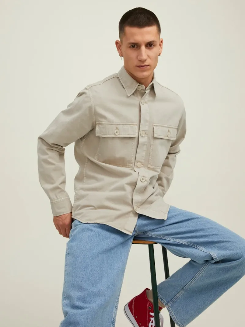 Jack & Jones Hemden*JORPHLAKE OVERDYED SHIRT LS Peyote