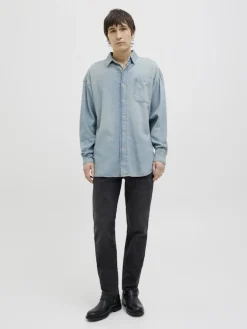 Jack & Jones Hemden*JORSANTORINI DENIM SHIRT LS SN Blue Denim