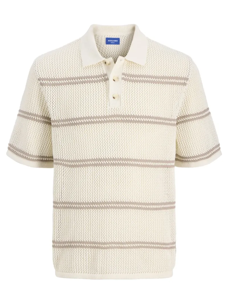 Jack & Jones Shirts*JORSUMMER KNIT SS POLO STYD SS25 sea salt