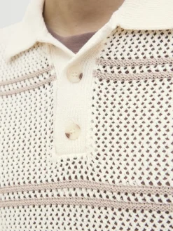 Jack & Jones Shirts*JORSUMMER KNIT SS POLO STYD SS25 sea salt
