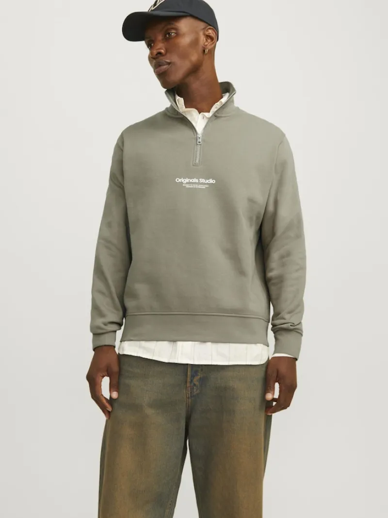 Jack & Jones Pullover & Sweatshirts*JORVESTERBRO SWEAT QUARTER ZIP HN NOOS Silver Sage