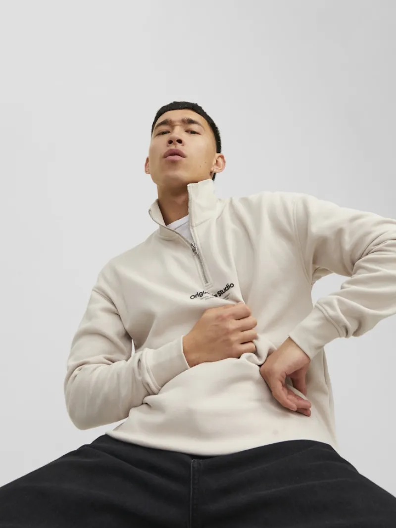 Jack & Jones Pullover & Sweatshirts*JORVESTERBRO SWEAT QUARTER ZIP HN NOOS moonbeam