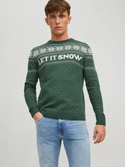 Jack & Jones Pullover & Sweatshirts*JORXMAS KNIT CREW NECK trekking green