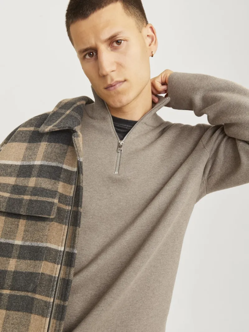 Jack & Jones Pullover & Sweatshirts*JPRBLAMILANO STITCH KNIT HALF ZIP SN greige