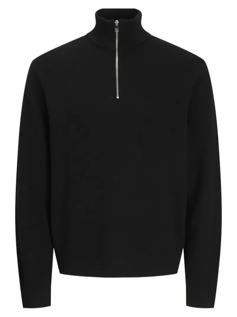 Jack & Jones Pullover & Sweatshirts*JPRBLAMILANO STITCH KNIT HALF ZIP SN Black