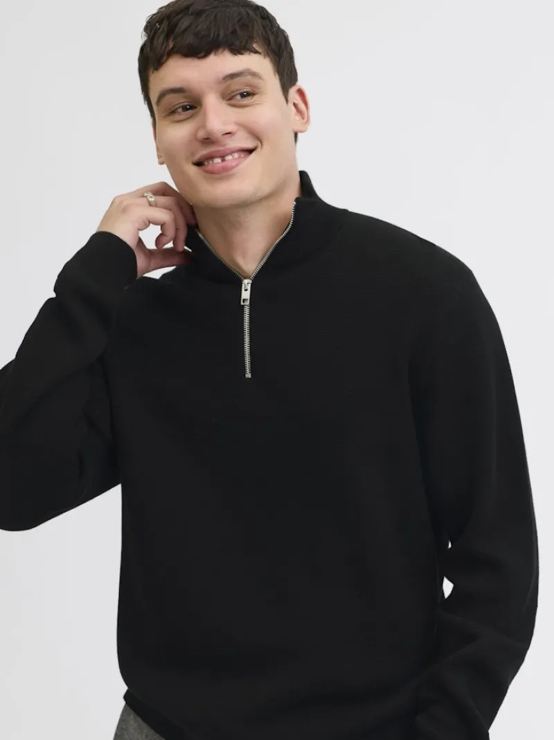 Jack & Jones Pullover & Sweatshirts*JPRBLAMILANO STITCH KNIT HALF ZIP SN Black