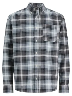 Jack & Jones Hemden*JPRBLUBROOK CORD X-MAS SHIRT L/S CH LN whisper white