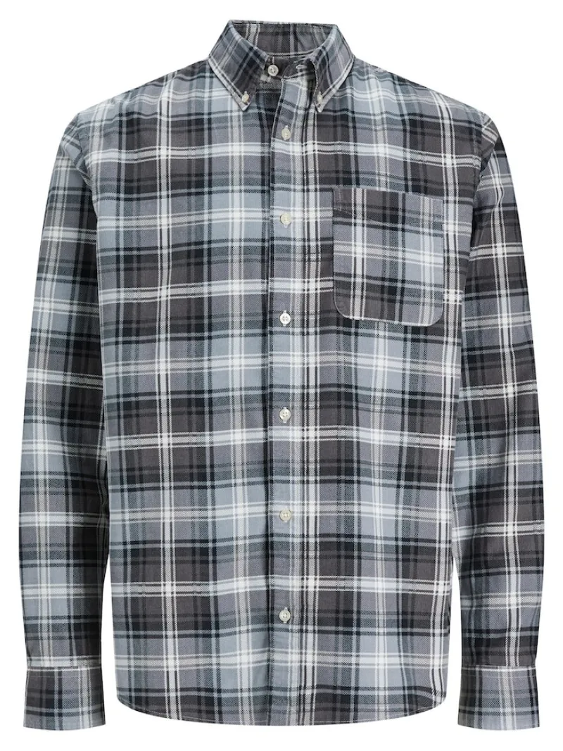 Jack & Jones Hemden*JPRBLUBROOK CORD X-MAS SHIRT L/S CH LN whisper white