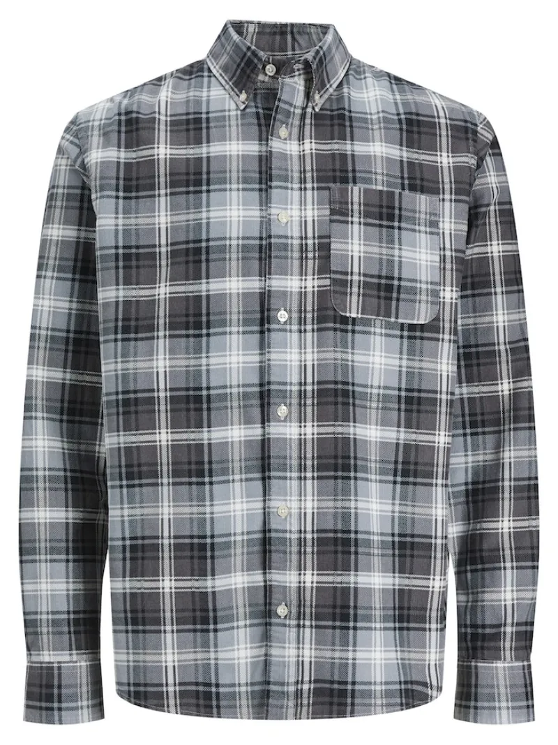 Jack & Jones Hemden*JPRBLUBROOK CORD X-MAS SHIRT L/S CH LN whisper white