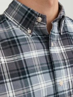 Jack & Jones Hemden*JPRBLUBROOK CORD X-MAS SHIRT L/S CH LN whisper white