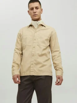 Jack & Jones Hemden*JPRPETE SPRING OVERSHIRT L/S SN sand