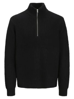 Jack & Jones Pullover & Sweatshirts*JPRWINTER KNIT HALF ZIP STYD AW24 Black
