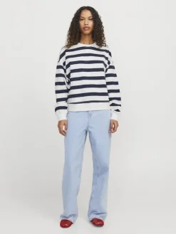 JJXX Pullover & Sweatshirts*JXALFA STRIPE RLX LS CREW SWT LN vanilla ice