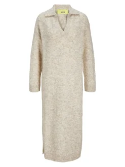 JJXX Kleider*JXARIELLA POLO NECK DRESS KNIT Cloud Dancer