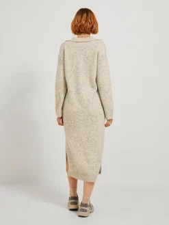 JJXX Kleider*JXARIELLA POLO NECK DRESS KNIT Cloud Dancer