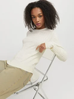 JJXX Pullover & Sweatshirts*JXCARA COMFY CABLE CREW NECK KNIT vanilla ice