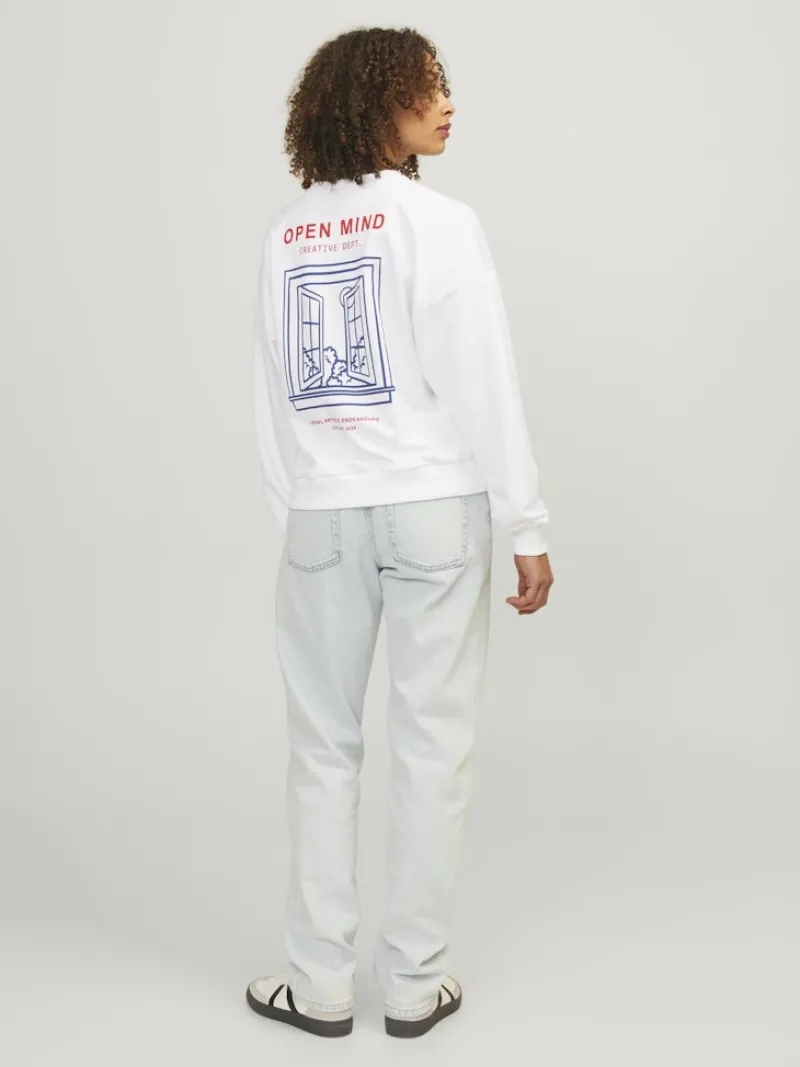 JJXX Pullover & Sweatshirts*JXENYA RLX SHORT LS CREW SWT Bright White