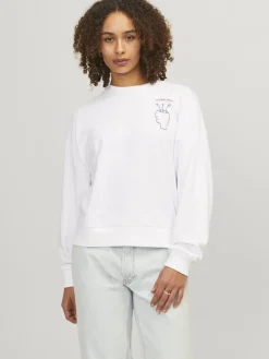 JJXX Pullover & Sweatshirts*JXENYA RLX SHORT LS CREW SWT Bright White