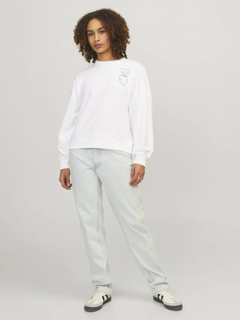 JJXX Pullover & Sweatshirts*JXENYA RLX SHORT LS CREW SWT Bright White
