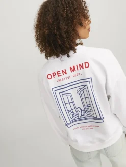 JJXX Pullover & Sweatshirts*JXENYA RLX SHORT LS CREW SWT Bright White