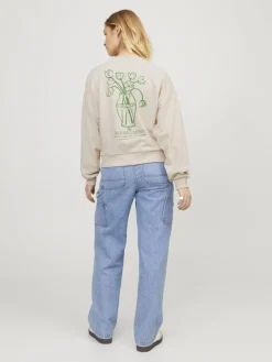 JJXX Pullover & Sweatshirts*JXENYA RLX SHORT LS CREW SWT moonbeam