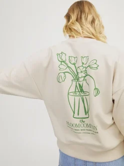 JJXX Pullover & Sweatshirts*JXENYA RLX SHORT LS CREW SWT moonbeam