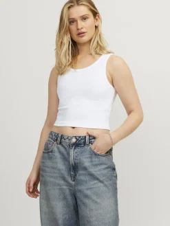 JJXX Shirts*JXFALLON STR SL RIB TOP JRS NOOS Bright White