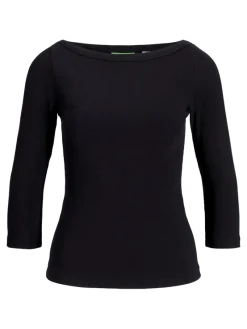 JJXX Shirts*JXFIFI STR 3/4 BOATNECK TOP JRS NOOS Black