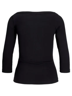 JJXX Shirts*JXFIFI STR 3/4 BOATNECK TOP JRS NOOS Black