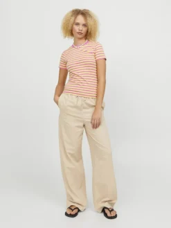 JJXX Hosen*JXFLORA LINEN BLEND MW PANT WVN SN Cement